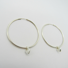 AROS CUBANOS PLATA COMUN N°7 CON DIJE CORAZON INFLADO