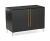 Buffet Aline de duas portas com design moderno, acabamento em preto e detalhes em dourado.