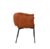 Cadeira de jantar Wing em tom laranja, com design moderno e acolchoado, vista lateral.