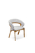 Cadeira de jantar Maki com assento cinza e estrutura de madeira clara, design moderno e elegante.