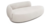 Sofá Sintonia Oval com design moderno e curvilíneo na cor branca.