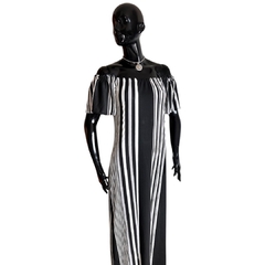 Vestido Listrado Longo