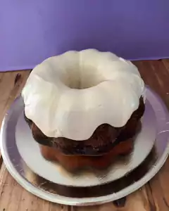 Budin de mandarina con glase en internet