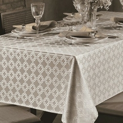 Toalha De Mesa Quadrada 4 lugares Requinte Prata na internet