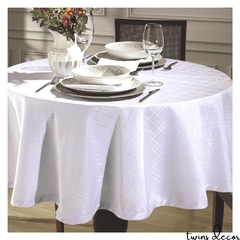 Toalha De Mesa Redonda 4 lugares Requinte Branca - comprar online
