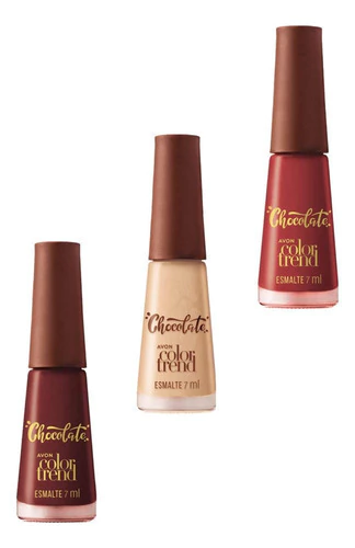Trio Avon Color Trend Esmalte Cremoso Coleção Chocolate 7ml