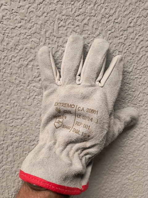 LUVA VAQUETA C/ TIRA REF. MISTA EXTREM. TAM-10 CA 20601