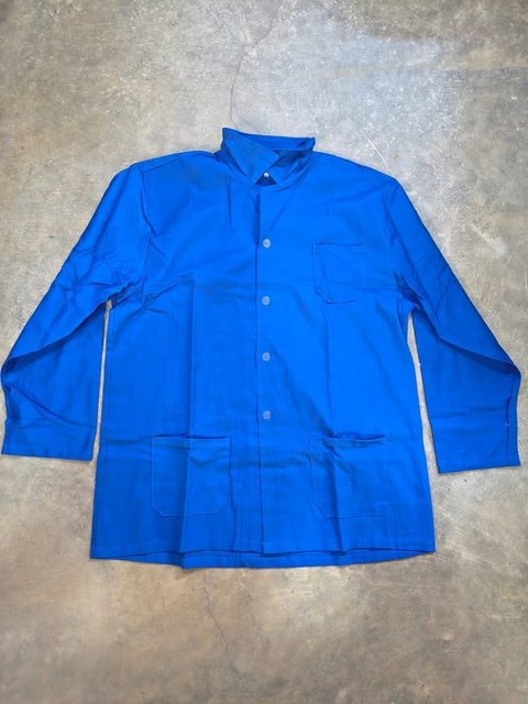 JALECO AZUL ROYAL MANGA LONGA 3 BOLSOS E BOTÃO