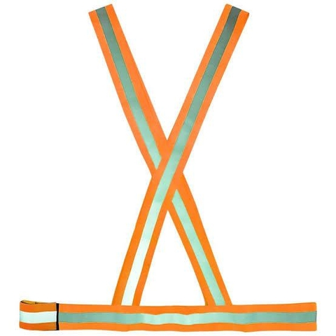 COLETE REFLETIVO EM X LARANJA PLT