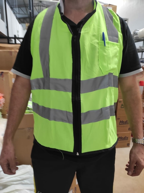 COLETE VERDE REFLETIVO KELU C/ 1 BOLSO