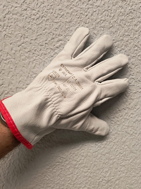 LUVA VAQUETA PURA C/TIRA REF. EXTREMO TAM-10 SUL CA 20601