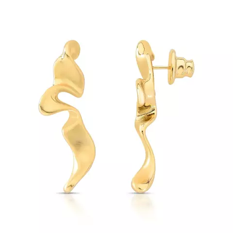 Brincos Dourados Com Design Organico Fosco