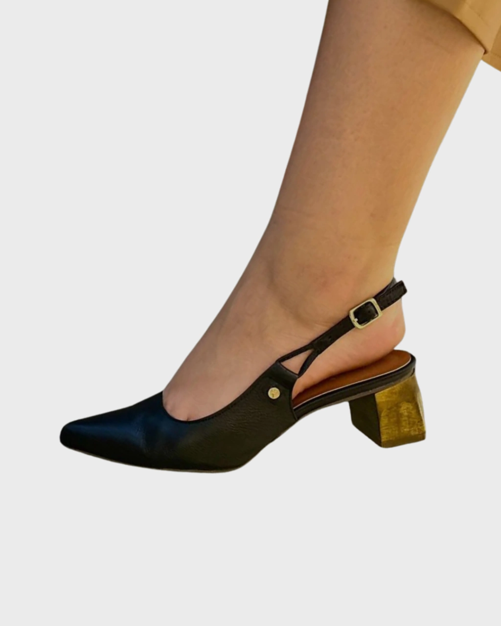 SCARPIN DIANA SALTO MADEIRA PRETO