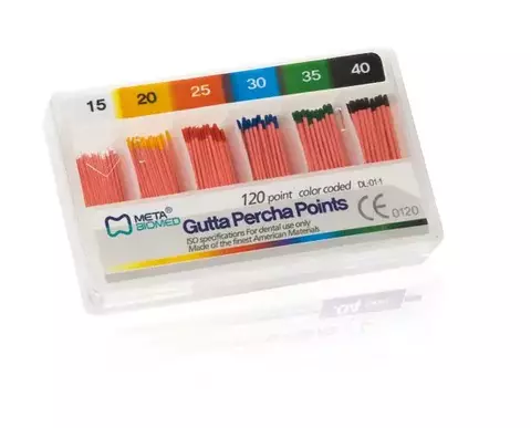 Conos De Gutta Percha x 120u. Meta Biomed
