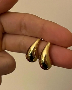 Aros gota calados bañados en oro 24K