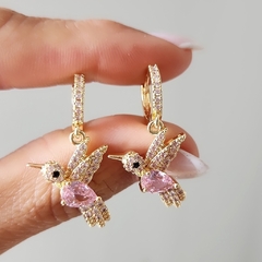 Aros Colibrí rosita (ac dorado)