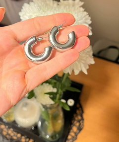 Aros Chunky plateados