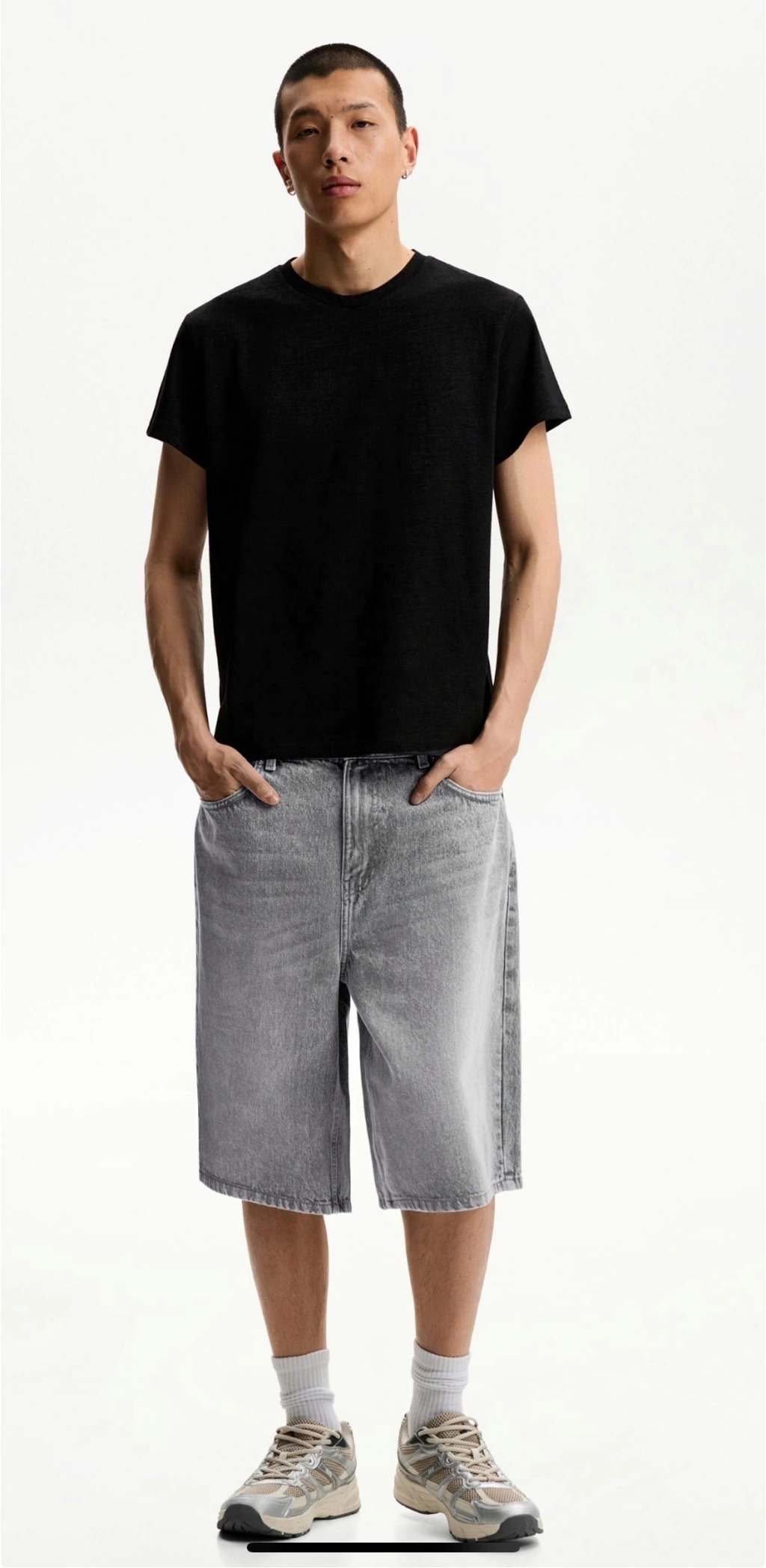 Bermuda denim baggy BERSHKA