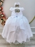 Vestido Infantil Longo Branco Busto Nervura Daminhas Festas na internet