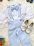 Conjunto Social Bebê Batizado Passeio Pajem Camisa Branca Calca Gravata e Suspensorio Azul - loja online