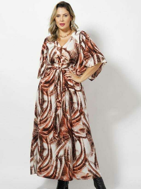 Vestido com estampa de cobra