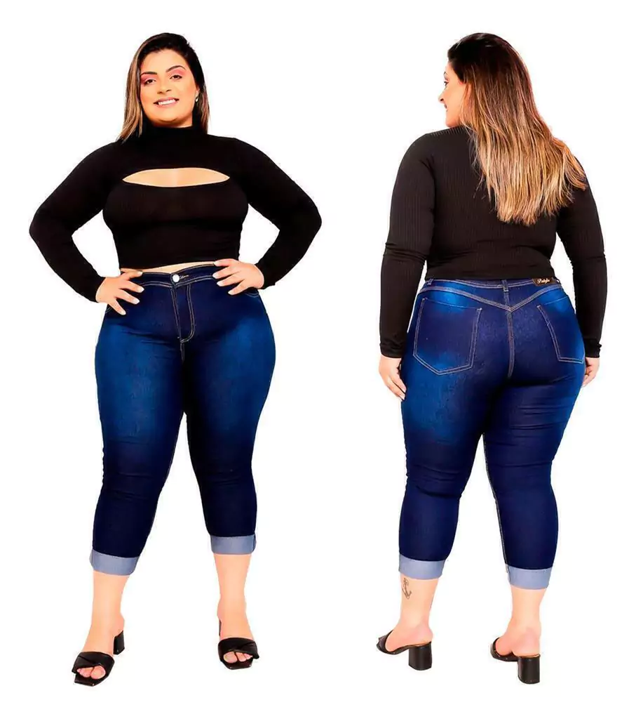 Cropped Gringa Plus Size Manga Longa Blogueira Gola Alta