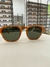 ÓCULOS ACETATO ESTAMPADO MEIO LARANJA - LENTE VERDE - comprar online