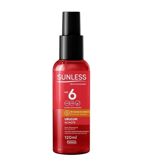 Sunless Óleo Bronzeador Urucum FPS 6 120ml