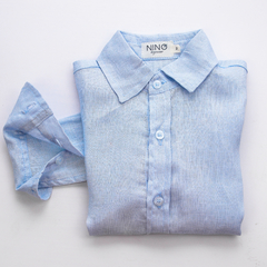 CAMISA LINHO INFANTIL AZUL BEBÊ na internet