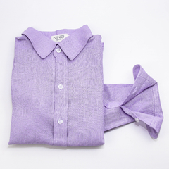 CAMISA LINHO INFANTIL LAVANDA