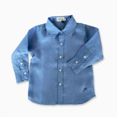 CAMISA LINHO INFANTIL AZUL SERENITY - NINO BOYSWEAR