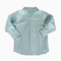 CAMISA LINHO INFANTIL VERDE ÁGUA - loja online