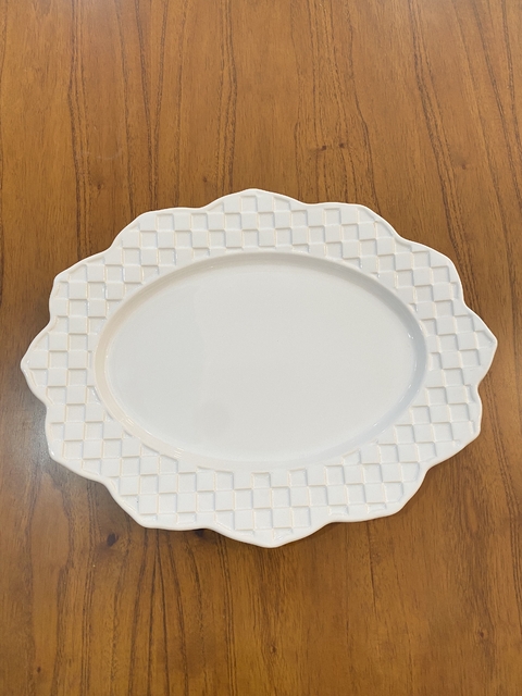Travessa Média Branca Oval 38cm - Scalla