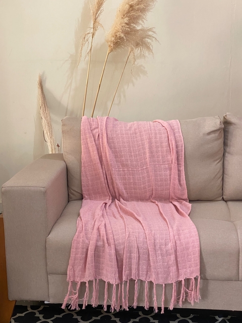Manta para Sofá Rosa Bebê