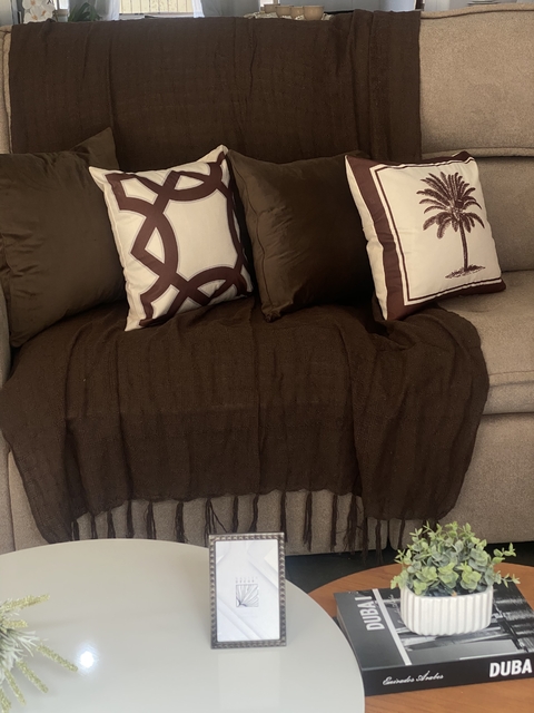 Manta para Sofá Marrom