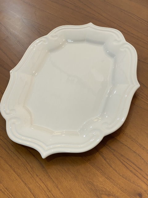 Travessa Grande Lauren Branca Oval 48 cm - Scalla