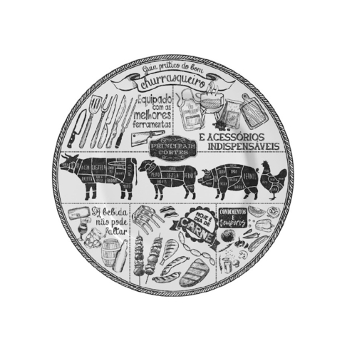 Conjunto 6 Pratos de Sobremesa Churrasco - Alleanza