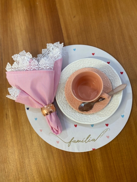 Guardanapo Xadrez Rosa e Branco