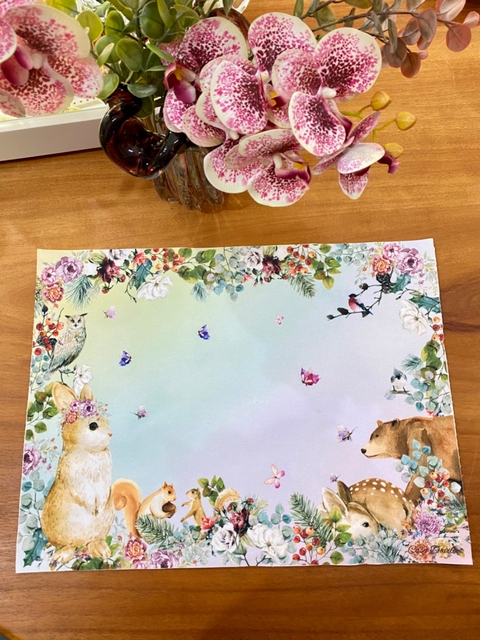 Jogo Americano Impermeável Bosque Páscoa - Colorido - comprar online