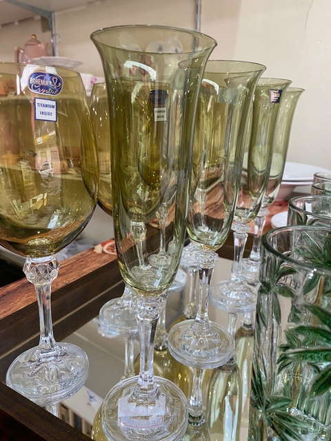 Conjunto 6 Taças para Champanhe Verde 175 ml