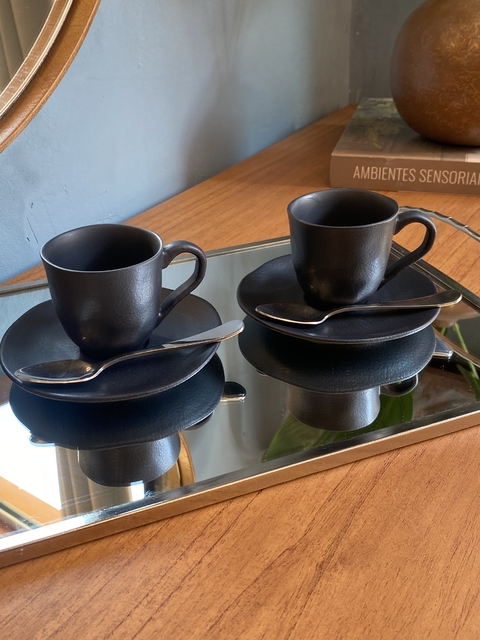 Conjunto 6 Xícara Café Organic Matte Preto - Porto Brasil