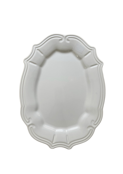 Travessa Média Lauren Branca Oval 37 cm - Scalla