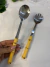 Conjunto para Salada Aço Inox com cabo de Plástico Bambu 23,2 cm - Casa Dávila Decoração & Estilo