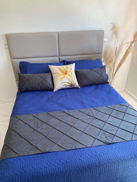 Cobre Leito Azul Marinho - Casal Queen