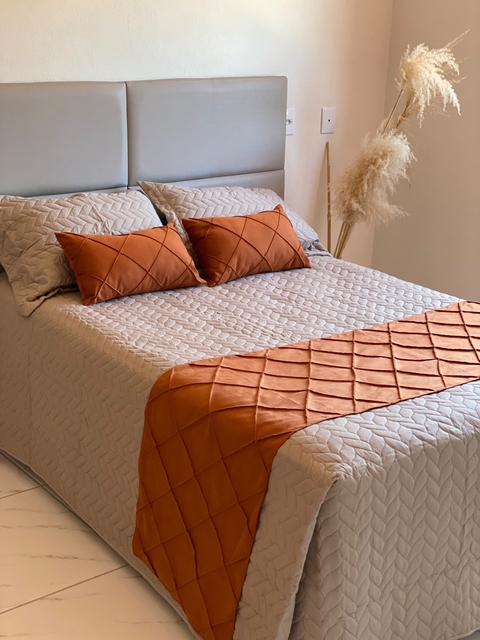 Cobre Leito Caqui - Casal Queen