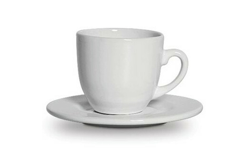 Conj 6 Xícaras Chá c/ Pires Standard Branca 250 ml - Scalla