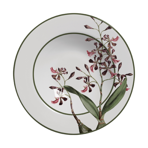 Conjunto de Pratos Fundos Orquídeas com 6 unidades