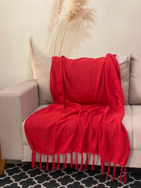 Manta para Sofá Vermelha