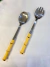 Conjunto para Salada Aço Inox com cabo de Plástico Bambu 23,2 cm - comprar online