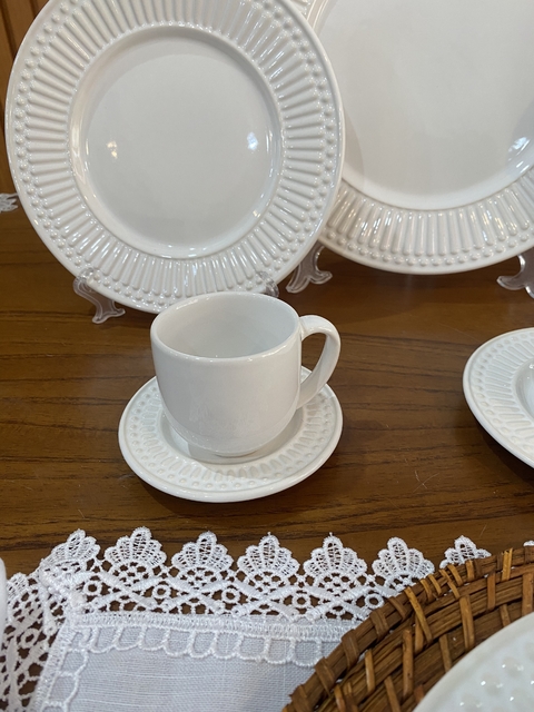 Conjunto 6 Xícara de Café com Pires Branco Roma - Porto Brasil